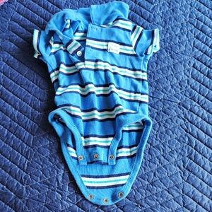 Child of Mine Blue and White Striped Onesie